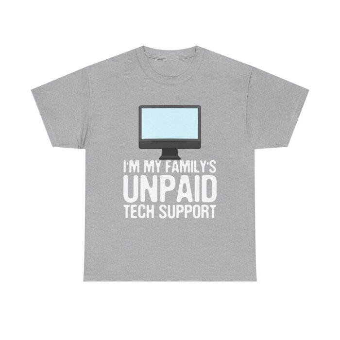 Unisex Heavy Cotton Tee - Unpaid Tech Support Shirt for Family and Friends - Image 3