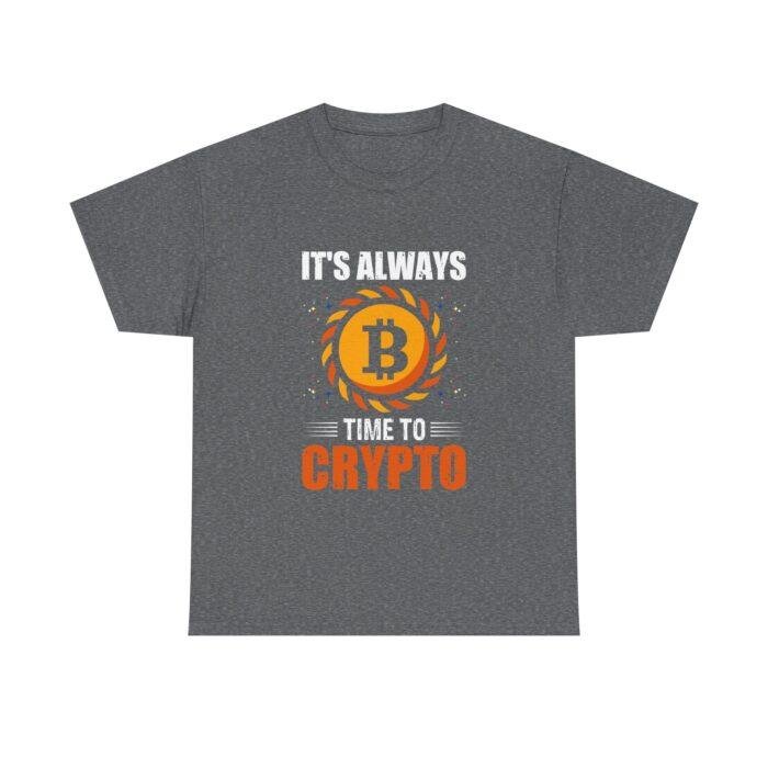 Crypto Enthusiast Unisex Heavy Cotton Tee - "It's Always Time to Crypto" - Image 7