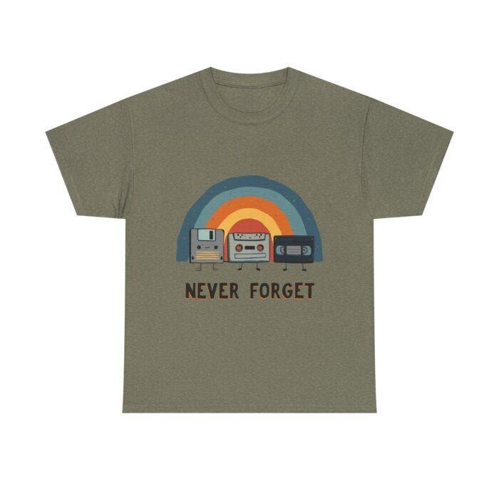 Retro Rainbow Tee - 'Never Forget' Unisex Heavy Cotton T-Shirt - Image 5