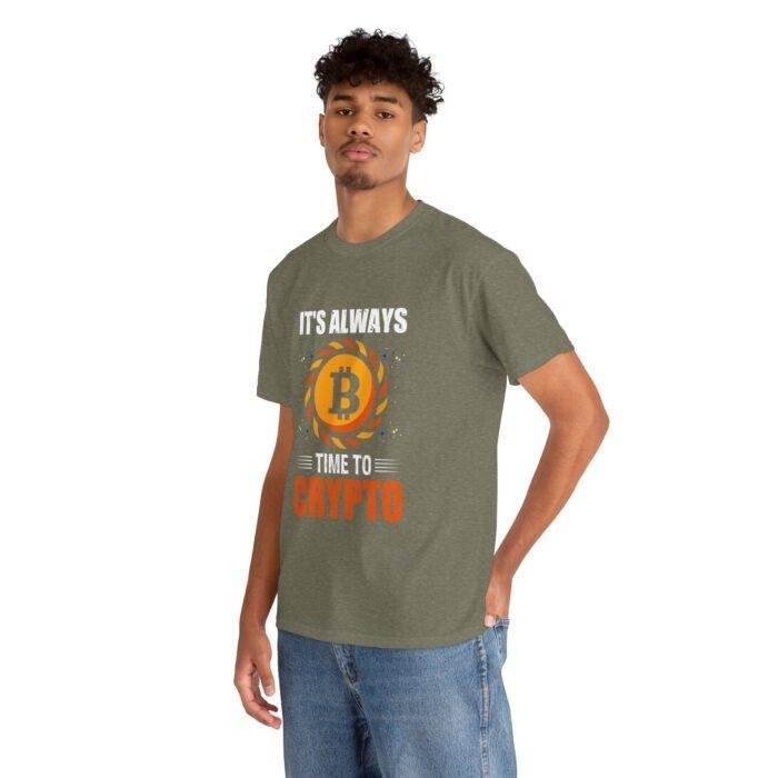 Crypto Enthusiast Unisex Heavy Cotton Tee - "It's Always Time to Crypto" - Image 6