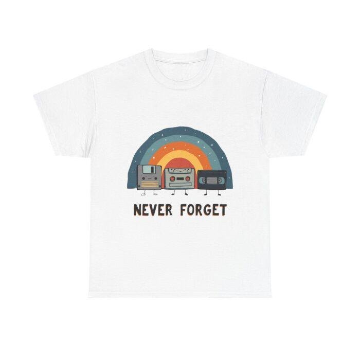 Retro Rainbow Tee - 'Never Forget' Unisex Heavy Cotton T-Shirt