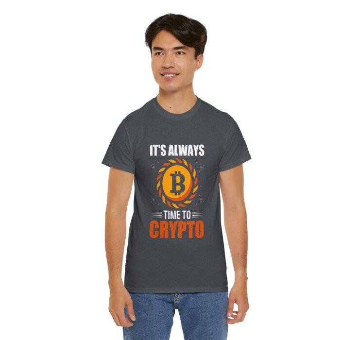 Crypto Enthusiast Unisex Heavy Cotton Tee - "It's Always Time to Crypto" - Image 10