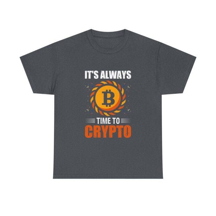 Crypto Enthusiast Unisex Heavy Cotton Tee - "It's Always Time to Crypto" - Image 9