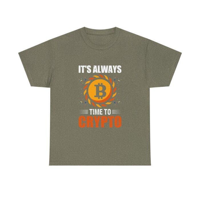 Crypto Enthusiast Unisex Heavy Cotton Tee - "It's Always Time to Crypto" - Image 5