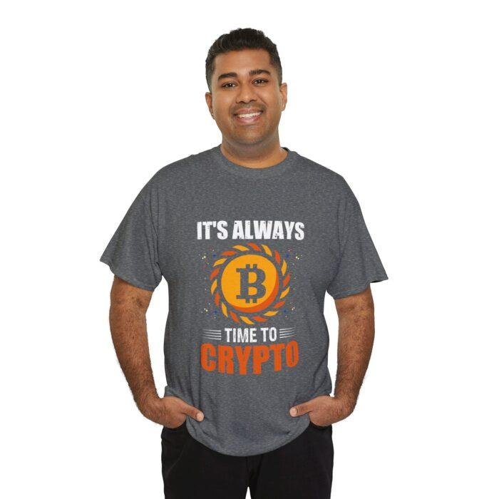 Crypto Enthusiast Unisex Heavy Cotton Tee - "It's Always Time to Crypto" - Image 8