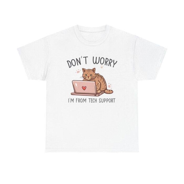 Funny Cat Tech Support Unisex Heavy Cotton Tee