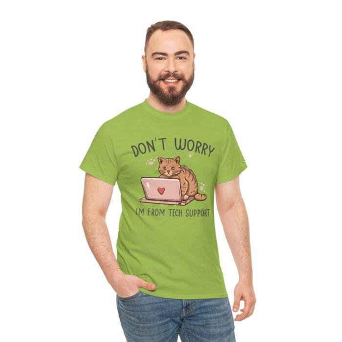 Funny Cat Tech Support Unisex Heavy Cotton Tee - Image 6