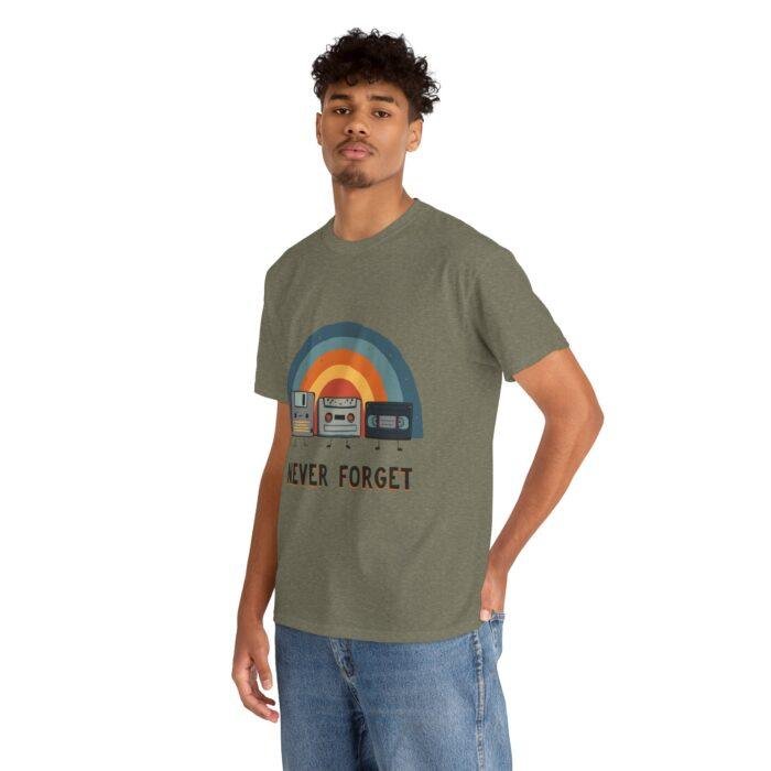 Retro Rainbow Tee - 'Never Forget' Unisex Heavy Cotton T-Shirt - Image 6