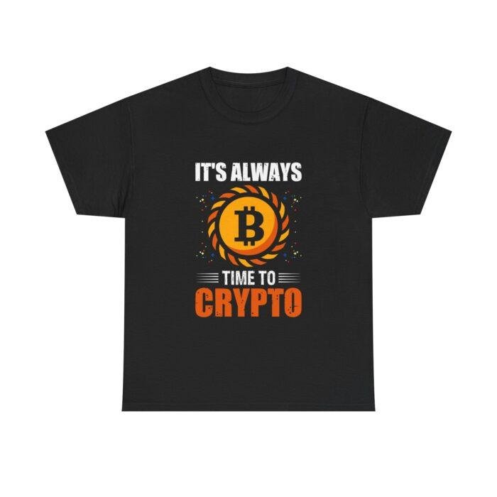 Crypto Enthusiast Unisex Heavy Cotton Tee - "It's Always Time to Crypto"