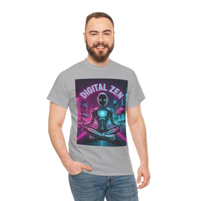 Digital Zen Unisex Tee, Chill Vibe Shirt, Tech-Inspired Apparel, Gift for Gamers, Meditation Tee, Relaxing Cotton Tee - Image 4
